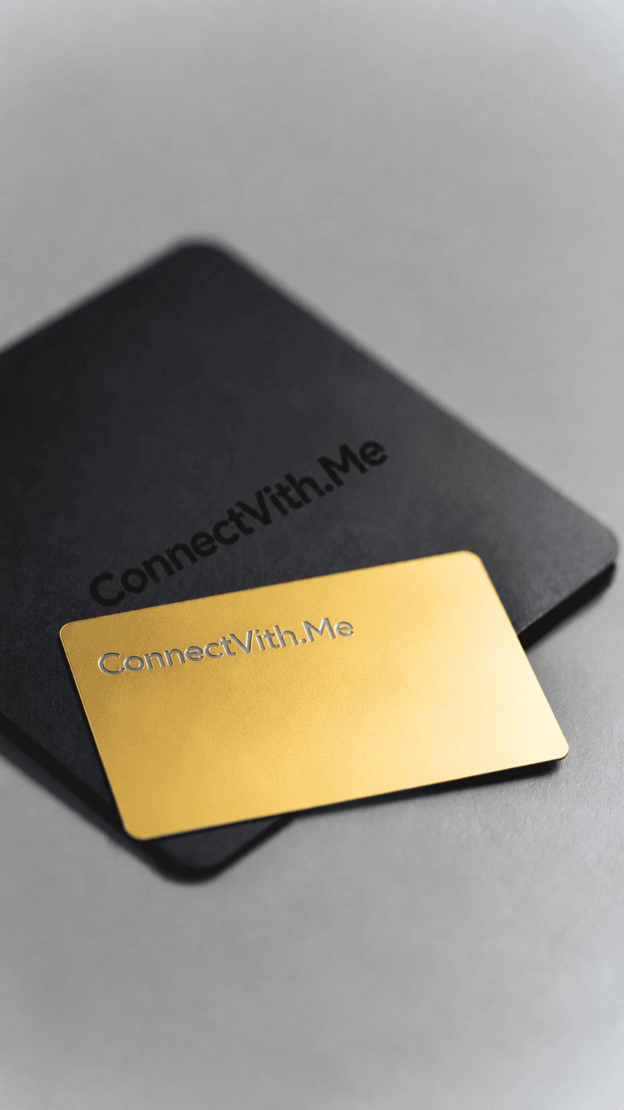 Close-up of a premium-looking metal NFC card