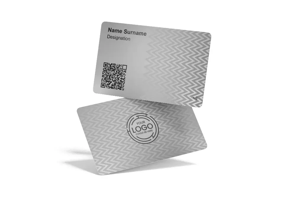 qrcode nfc metal silver card
