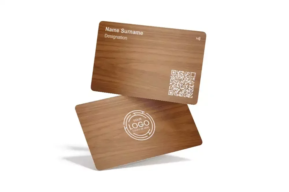 engraved digital wood nfc card